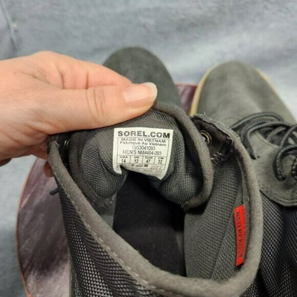 Sorel Caribou Chukka Boots Waterproof Gray Suede Men's Size 14 - Picture 8 of 12